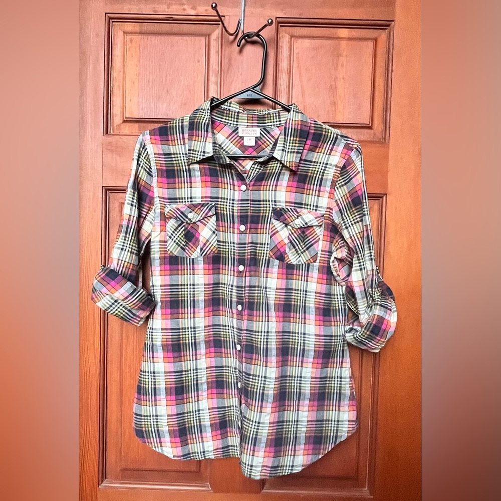 Massimo Multicolor Plaid Button Down Shirt
